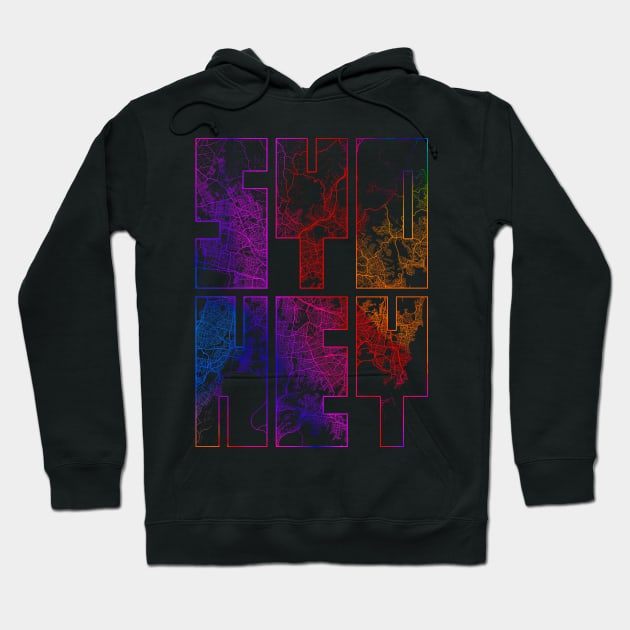 Sydney, Australia City Map Typography - Colorful Hoodie by deMAP Studio